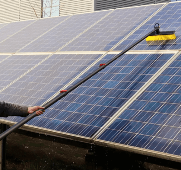 Telescopic stick for washing photovoltaics up to 8.5 m with a brush