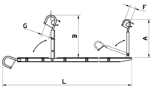 Drabina zawieszana do użytku poziomego C167.G.401 – 4 m System asekuracyjny Maszyny do linii kablowych i technologia bezwykopowa