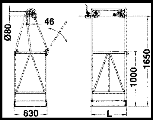Wózek linowy na 1 przewód C155.10.A / 1 osoba System asekuracyjny Maszyny do linii kablowych i technologia bezwykopowa