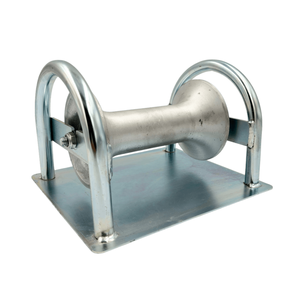 Galvanised steel cable roller C108.A.1.3 – straight, with a steel base Cable laying roller kompresory, spalinowe, śrubowe, sprężarki, powietrza, generatory prądu, dezynfekcja ozonem rolka kablowa prosta, Straight cable roller Kabelverlegerolle