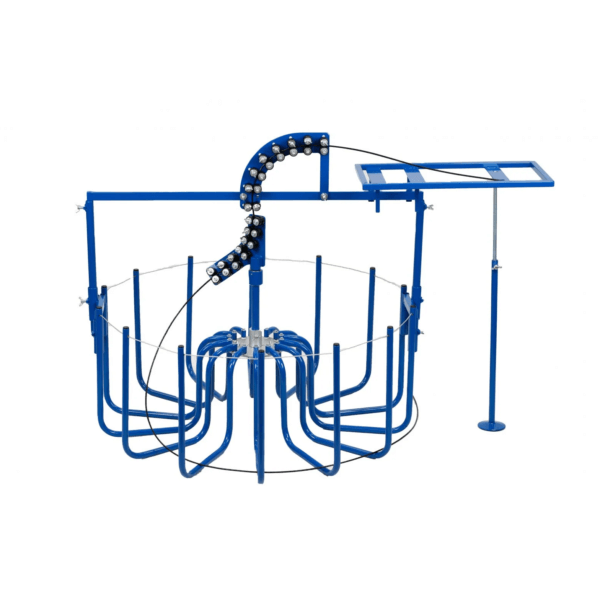 Fiber optic temporary storage drum, twister