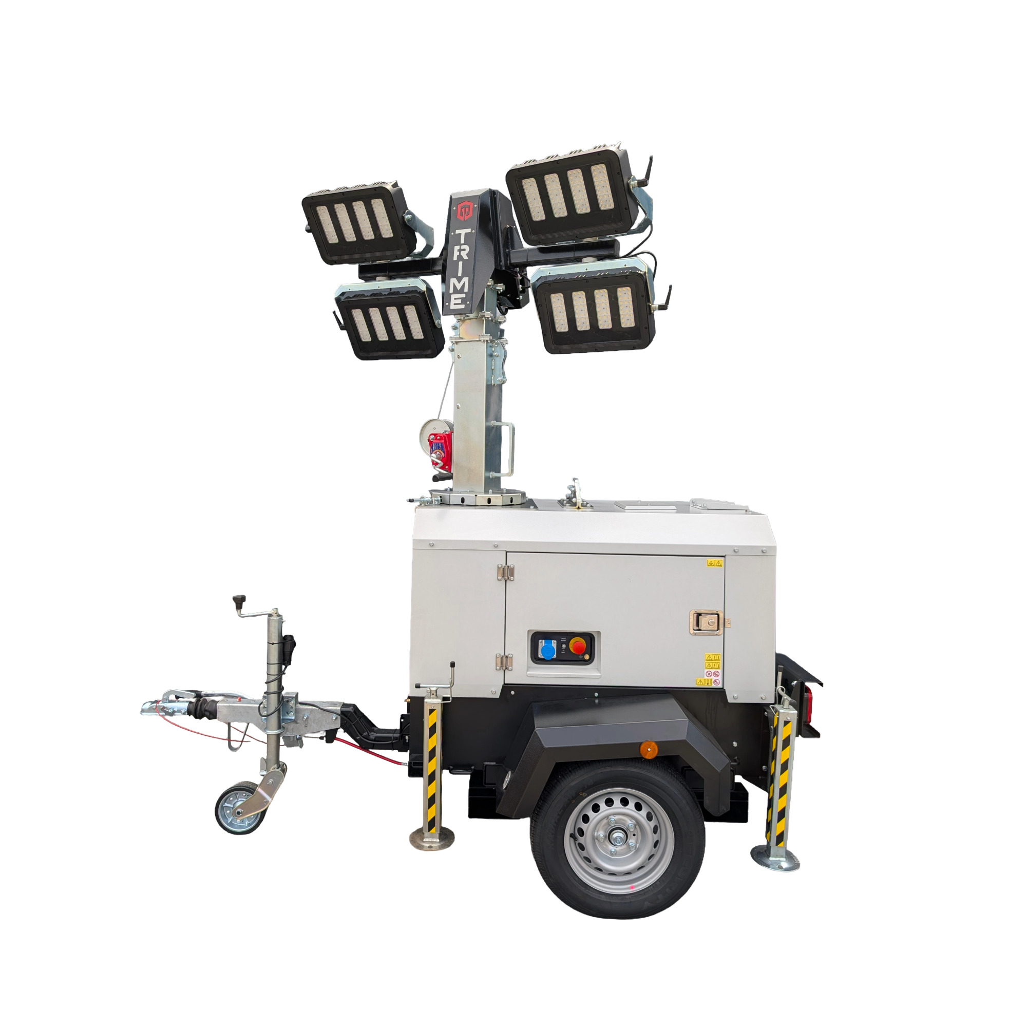 Mobile lighting tower 8 m 6x160W LED with generator TRIME X-START Lighting tower with generator kompresory, spalinowe, śrubowe, sprężarki, powietrza, generatory prądu, dezynfekcja ozonem maszt oświetleniowy mobilny LED 8.5 m agregat trime lighting tower mast lichtmast metalohalogenkowy