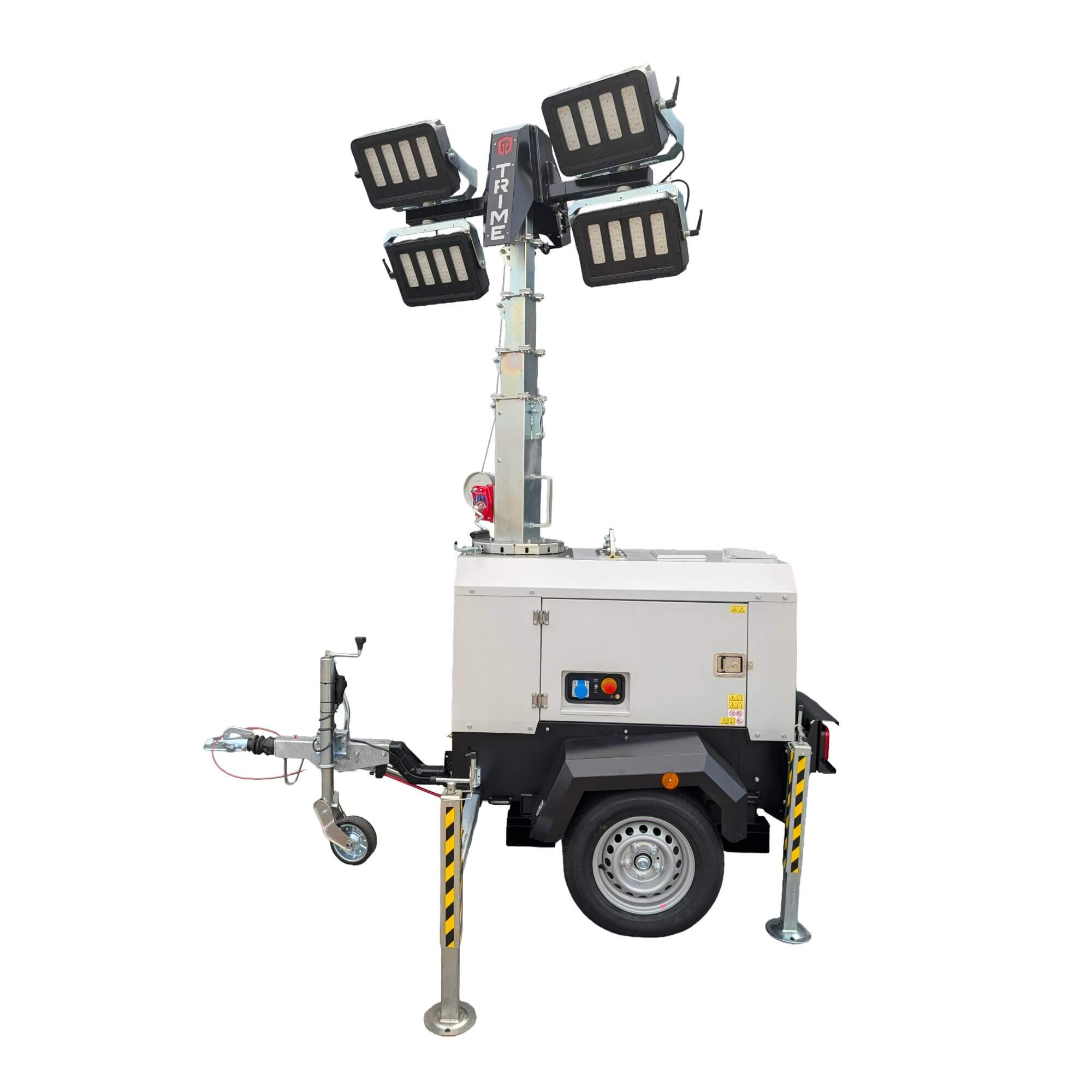 Mobile lighting tower 8 m 6x160W LED with generator TRIME X-START Lighting tower with generator kompresory, spalinowe, śrubowe, sprężarki, powietrza, generatory prądu, dezynfekcja ozonem maszt oświetleniowy mobilny LED 8.5 m agregat trime lighting tower mast lichtmast metalohalogenkowy