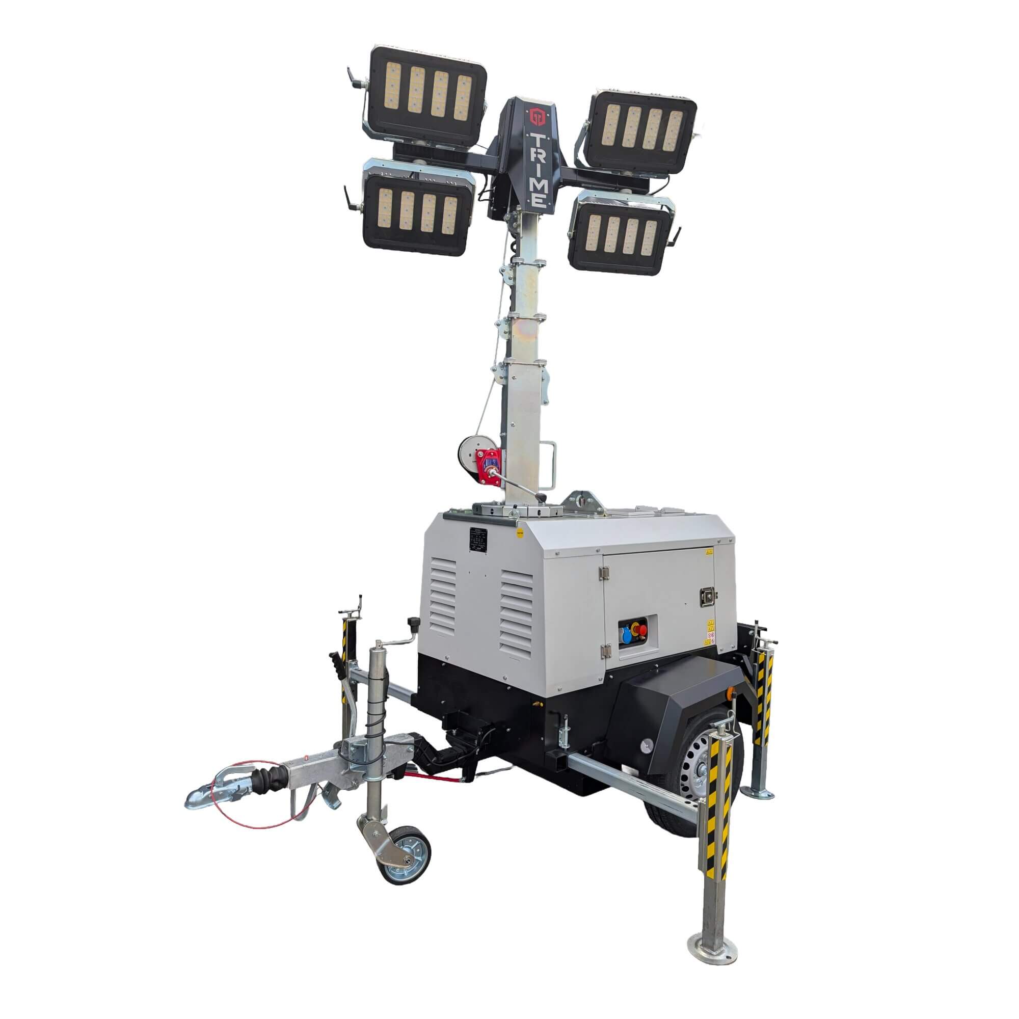 Mobile lighting tower 8 m 6x160W LED with generator TRIME X-START Lighting tower with generator kompresory, spalinowe, śrubowe, sprężarki, powietrza, generatory prądu, dezynfekcja ozonem maszt oświetleniowy mobilny LED 8.5 m agregat trime lighting tower mast lichtmast metalohalogenkowy