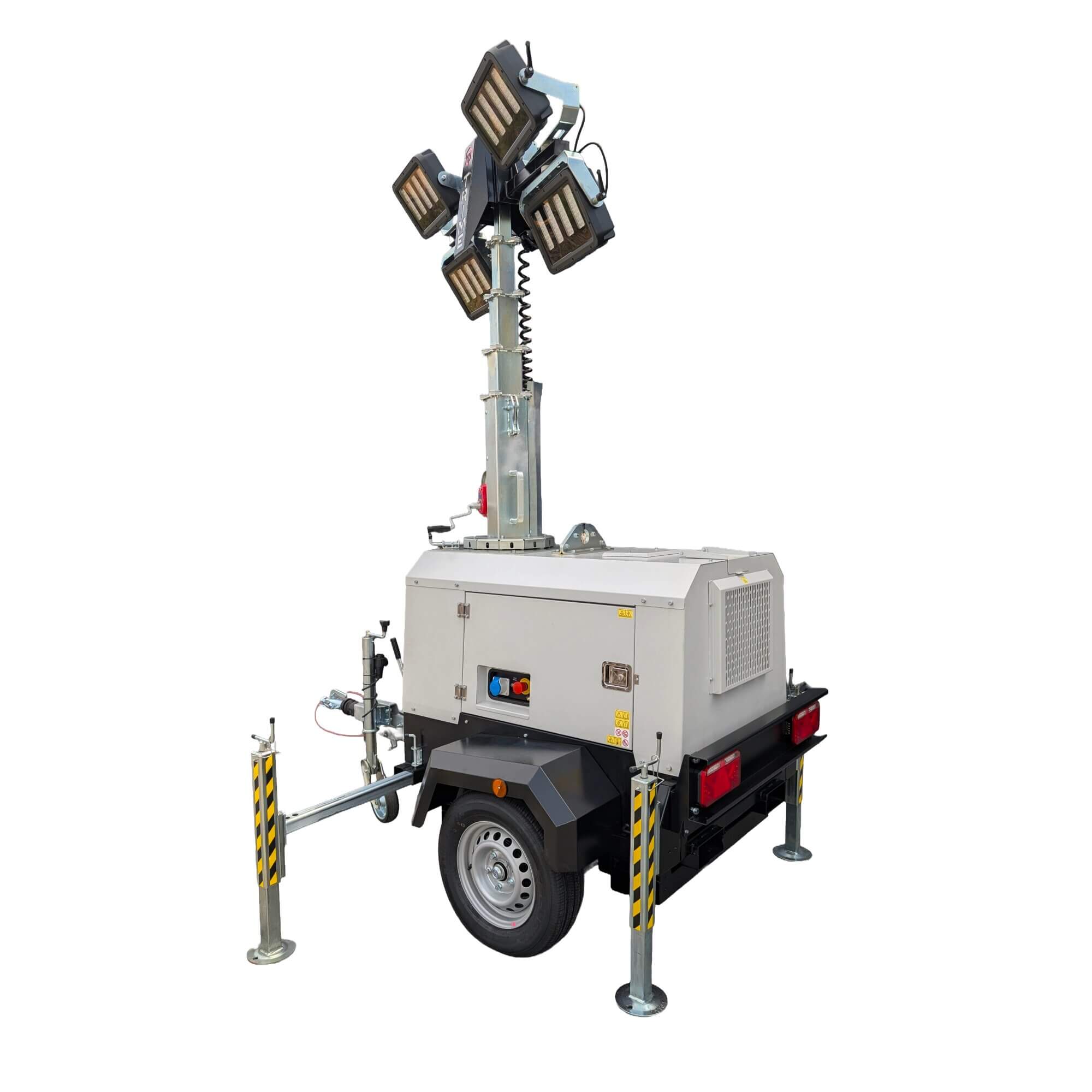 Mobile lighting tower 8 m 6x160W LED with generator TRIME X-START Lighting tower with generator kompresory, spalinowe, śrubowe, sprężarki, powietrza, generatory prądu, dezynfekcja ozonem maszt oświetleniowy mobilny LED 8.5 m agregat trime lighting tower mast lichtmast metalohalogenkowy