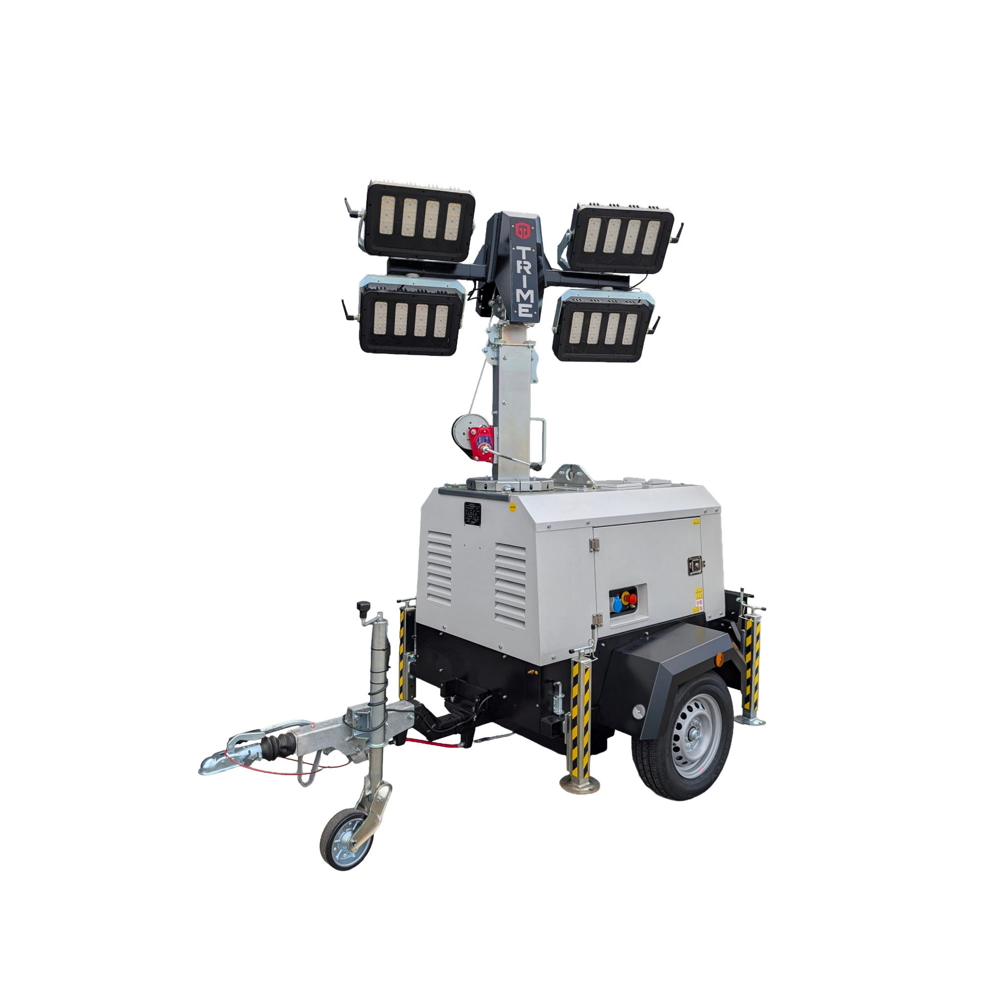 Mobile lighting tower 8 m 6x160W LED with generator TRIME X-START Lighting tower with generator kompresory, spalinowe, śrubowe, sprężarki, powietrza, generatory prądu, dezynfekcja ozonem maszt oświetleniowy mobilny LED 8.5 m agregat trime lighting tower mast lichtmast metalohalogenkowy