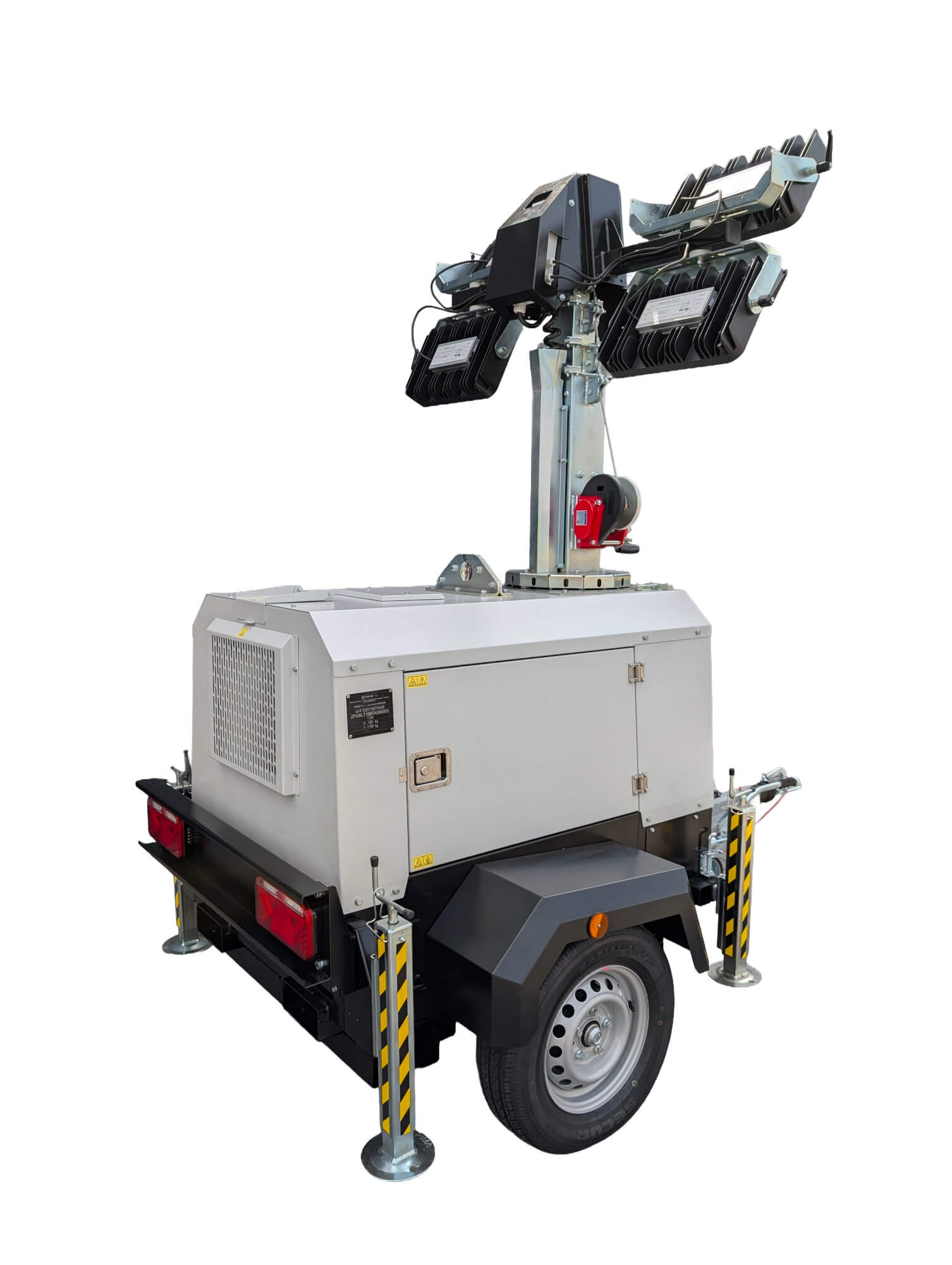 Mobile lighting tower 8 m 6x160W LED with generator TRIME X-START Lighting tower with generator kompresory, spalinowe, śrubowe, sprężarki, powietrza, generatory prądu, dezynfekcja ozonem maszt oświetleniowy mobilny LED 8.5 m agregat trime lighting tower mast lichtmast metalohalogenkowy