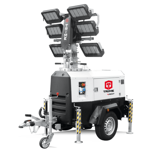 Mobile lighting tower X-RENT 6×320W LED 8.5 m Lighting tower with generator kompresory, spalinowe, śrubowe, sprężarki, powietrza, generatory prądu, dezynfekcja ozonem maszt oświetleniowy mobilny LED 8.5 m agregat trime lighting tower mast lichtmast